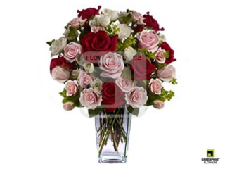 Růžový polibek - kytice růží